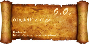 Olajkár Olga névjegykártya